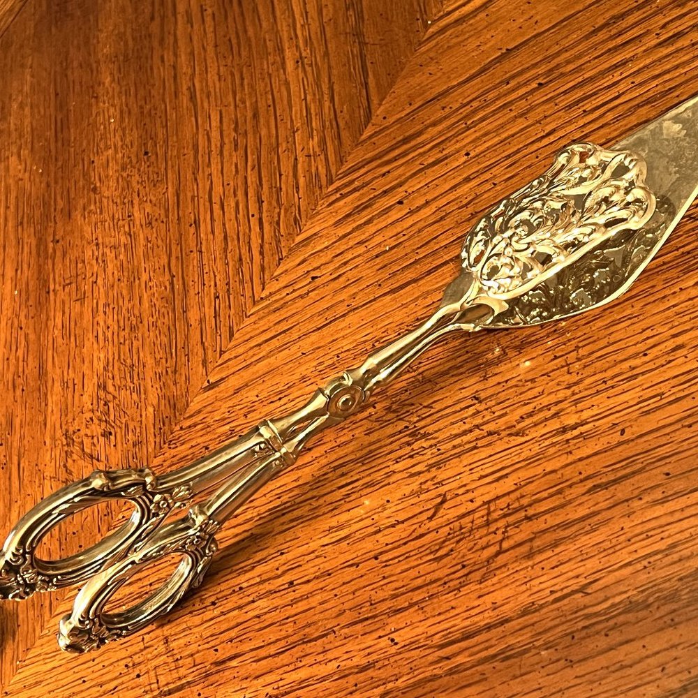 Web Sterling Silver Pastry Cake Dessert Sandwich Tongs by Weidlich
